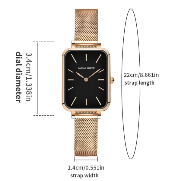 MAKAMBAKO Women’s Rose Gold Square Quartz Watch - Image 4