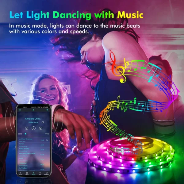 Smart RGB LED Strip Lights – USB, Bluetooth & Remote - Image 3