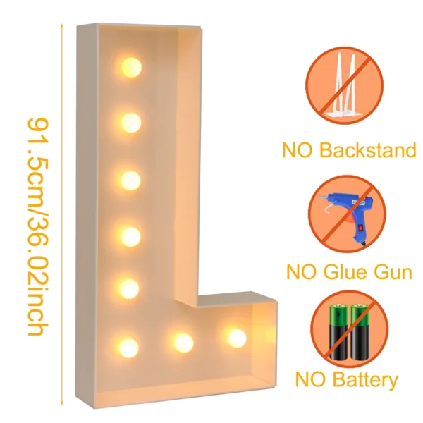 91.5cm LED Light Letter Frame Box for Party & Events - Image 29