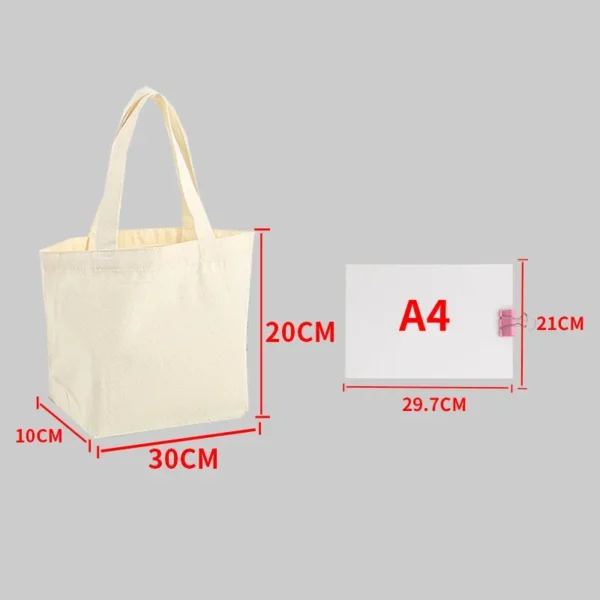 Eco-Friendly Large Canvas Shopping Tote – Beige White - Image 11