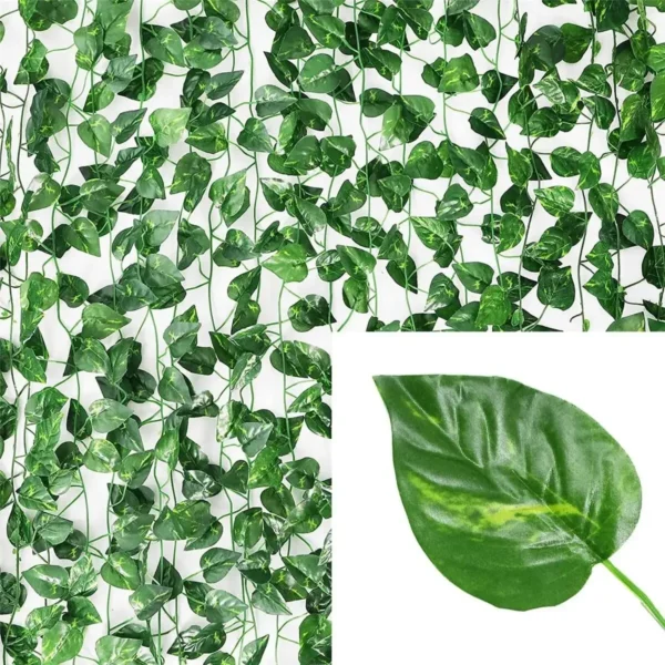 Artificial Green Ivy Leaf Hanging Vine Garland 30PCS - Image 11