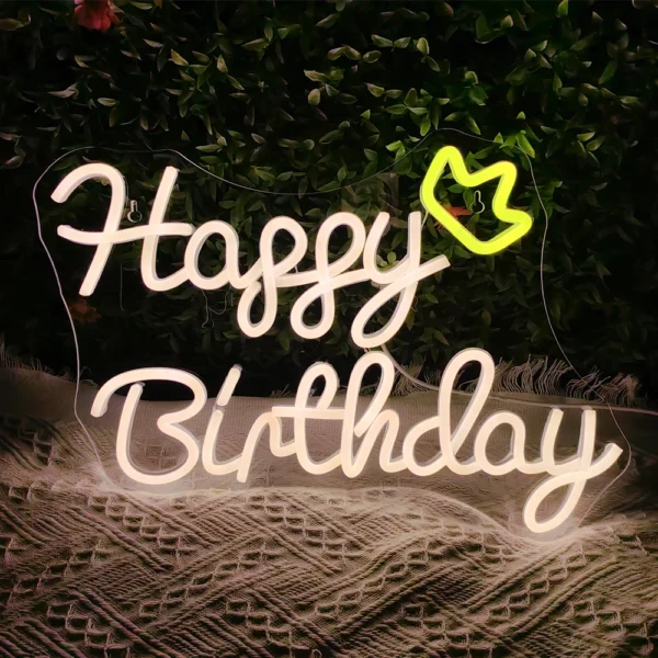 Dimmable Happy Birthday LED Neon Wall Light - Image 34