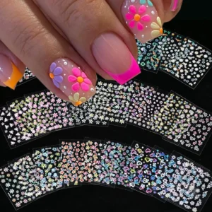 Colorful Flower Nail Stickers – Cherry Blossom & Rose
