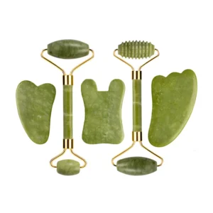 Natural Jade Roller & Gua Sha Massage Set