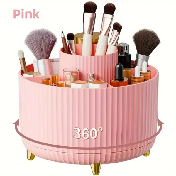 360° Rotating Makeup Brush Holder with 5 Slots - Image 12