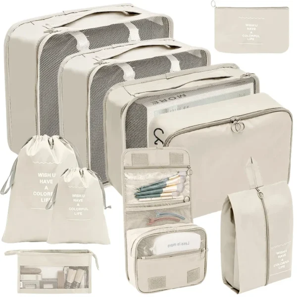 7-10 Pcs Travel Organizer Packing Cubes Set – Durable & Compact - Image 2