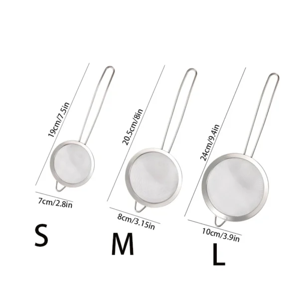 3pcs Stainless Steel Fine Mesh Strainer Set - Image 6