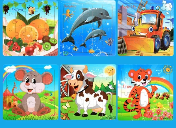20-Piece Wooden 3D Animal & Vehicle Jigsaw Puzzle - Image 43