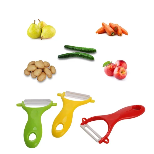 LMETJMA Ceramic Vegetable & Fruit Peeler – 4 Colours - Image 2