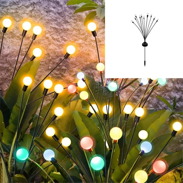 2pcs Solar Firefly Garden Lights – 10 LED - Image 12