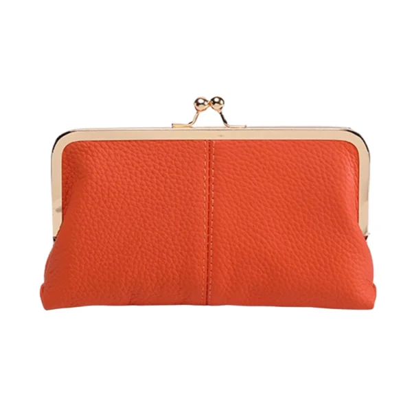 Vintage Genuine Leather Kiss Lock Travel Wallet Purse - Image 4