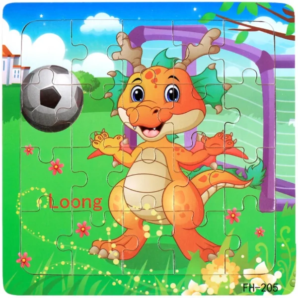 20-Piece Wooden 3D Animal & Vehicle Jigsaw Puzzle - Image 24