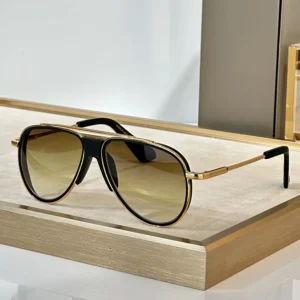 LIUMEI Black Gold Pilot Men’s Sunglasses UV400