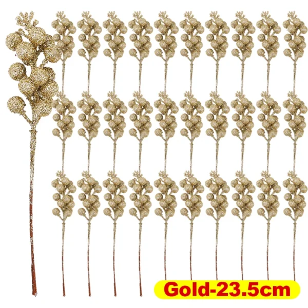 Christmas Glitter Berry Branches – 23.5cm Party Décor - Image 10