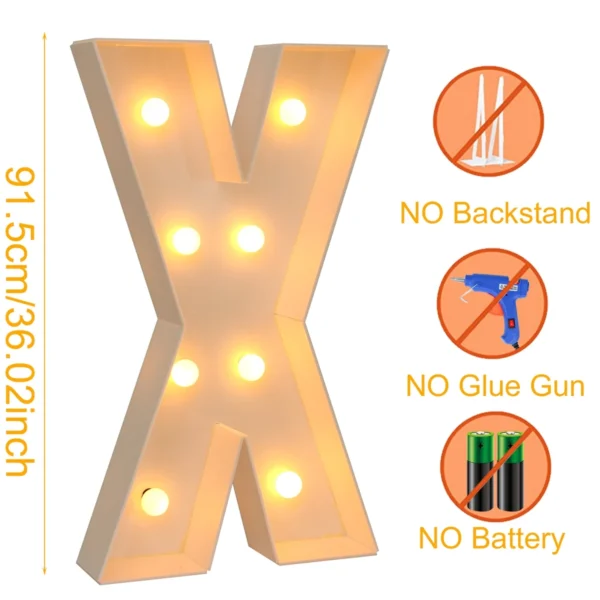 91.5cm LED Light Letter Frame Box for Party & Events - Image 11