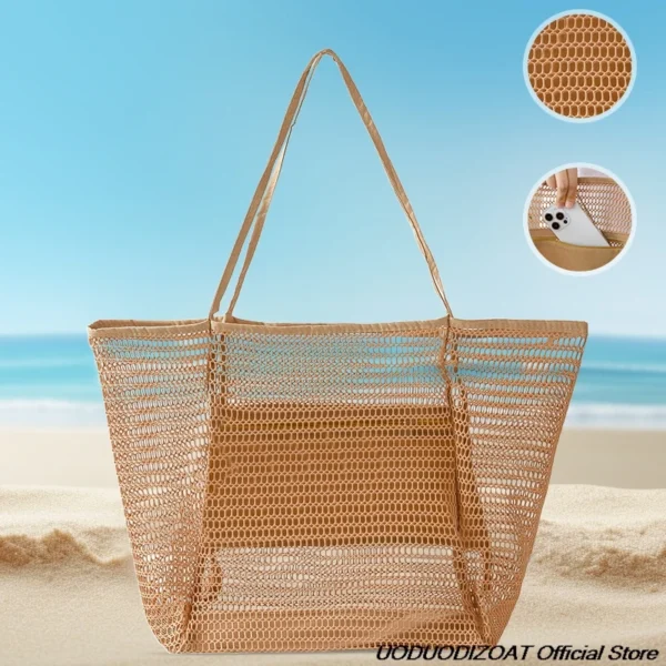 Large Waterproof Striped Beach Tote Bag – Summer 2025 - Image 3