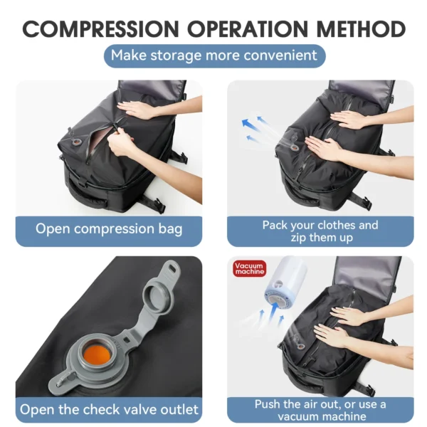 FLCC Vacuum Backpack for Travel, Business, & School – 20-35L - Image 2