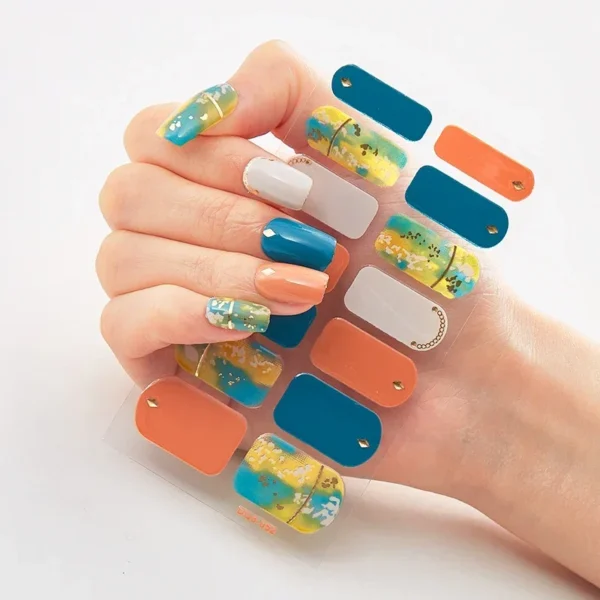 16Tips Long-Lasting Gel Nail Stickers – Full Coverage Wraps - Image 98