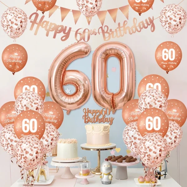 Rose Pink & Gold Birthday Balloon Garland Set - Image 45