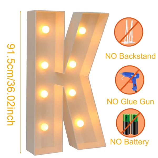 91.5cm LED Light Letter Frame Box for Party & Events - Image 28