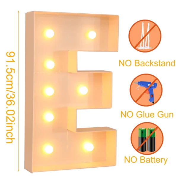 91.5cm LED Light Letter Frame Box for Party & Events - Image 12