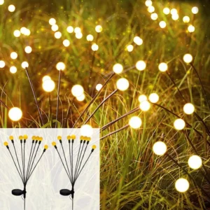 2pcs Solar Firefly Garden Lights – 10 LED