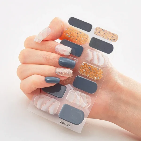 16Tips Long-Lasting Gel Nail Stickers – Full Coverage Wraps - Image 46