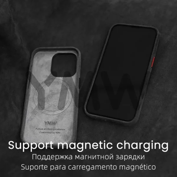 Magnetic Alcantara Case for iPhone 16 Pro Max – YMW Luxury - Image 6