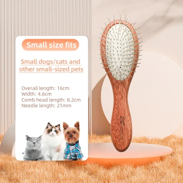 Fenice Solid Wood Pet Comb – Cat & Dog Hair Remover Brush - Image 7