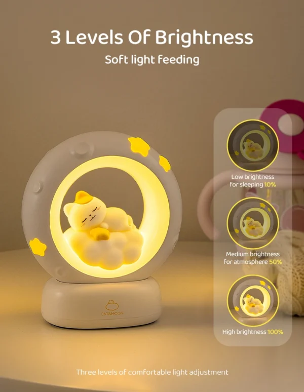 Cute Animal Moon Night Light – USB Rechargeable Lamp - Image 16