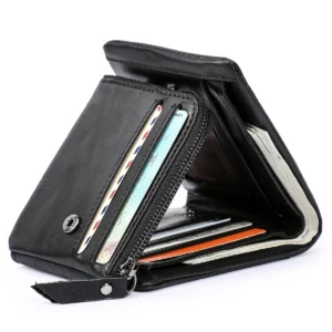 CONTACT'S Genuine Leather Men’s Vintage Trifold Wallet