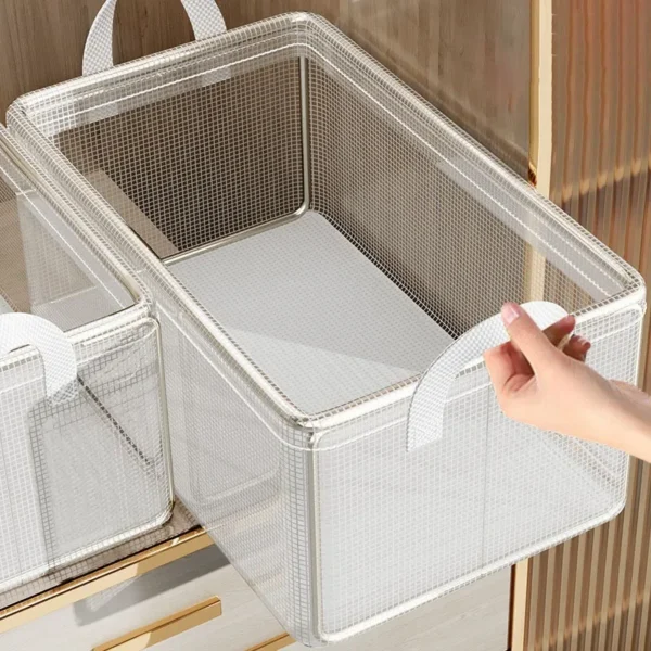 Clear Foldable Clothes Storage Box for Wardrobes - Image 3