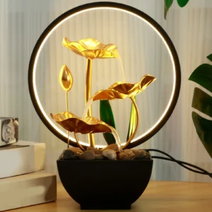 USB Tabletop Water Fountain with LED Lights