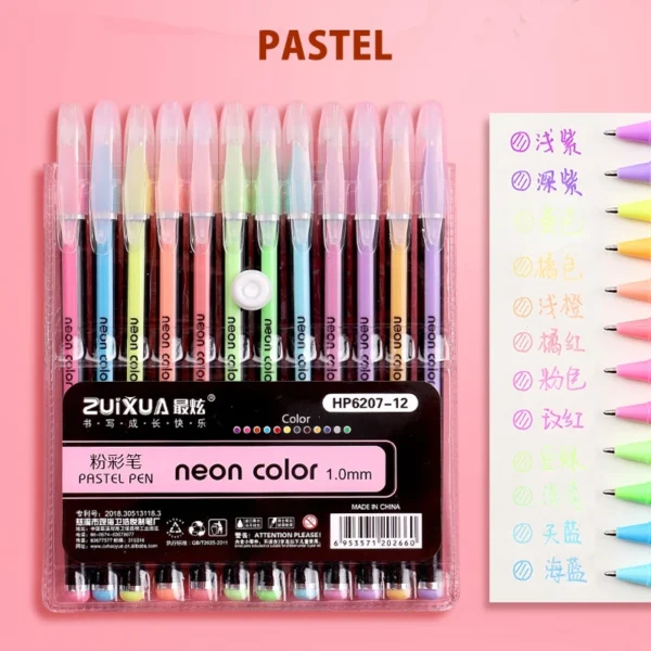 Vibrant Metallic Gel Pen Set – 12/24 Colors for Art & Journals - Image 13
