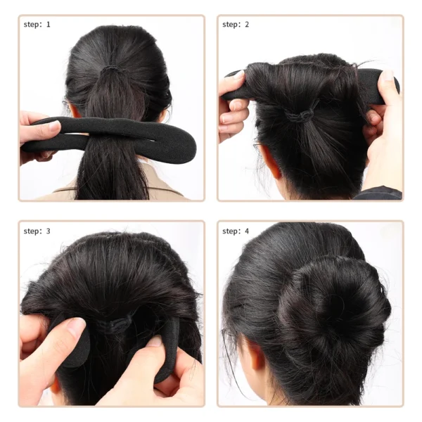 Curly Hair Maker Scrunchie Donut Bun Styling Headband - Image 24