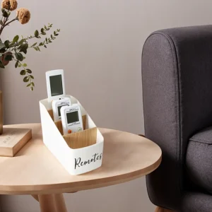 Remote Control Holder with 4 Compartments Organizer