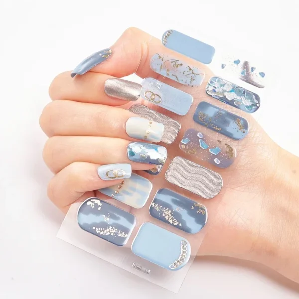 16Tips Long-Lasting Gel Nail Stickers – Full Coverage Wraps - Image 41
