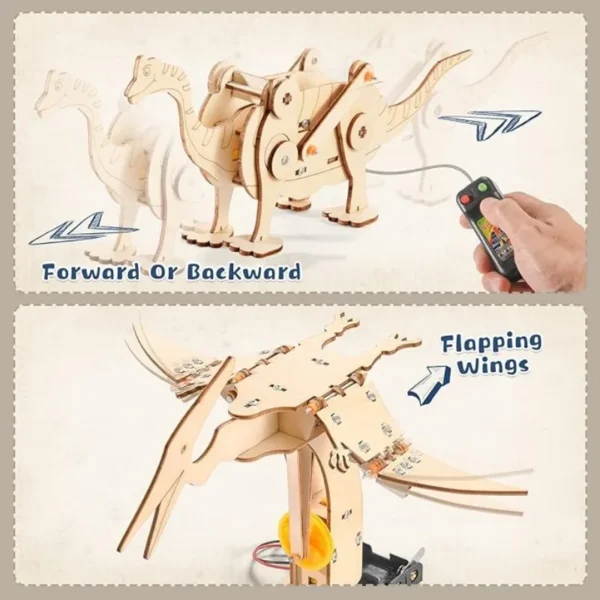 Dinosaur STEM Wooden Puzzle Robot Kit for Kids - Image 3