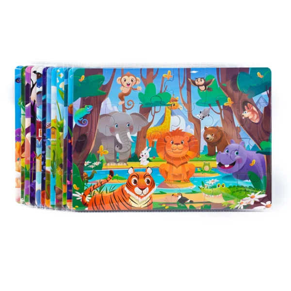 Kids Cartoon Animal Jigsaw Puzzle Montessori Toy - Image 21