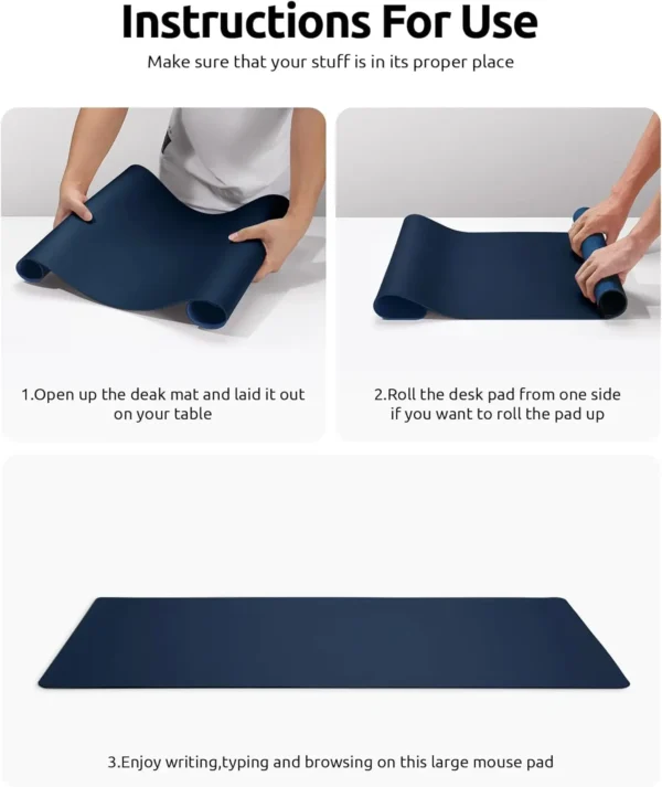 YSAGi Large Leather Desk Mat – Office & Laptop Protector - Image 7