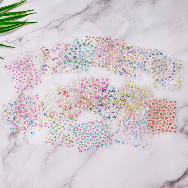 30 Sheets 3D Nail Stickers Flowers & Butterfly Designs - Image 19