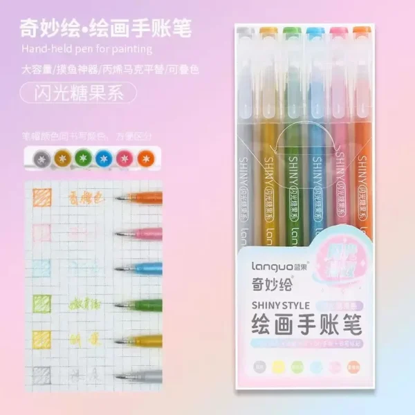 Set of 6 Morandi Gel Pens for Drawing & DIY Projects - Image 32