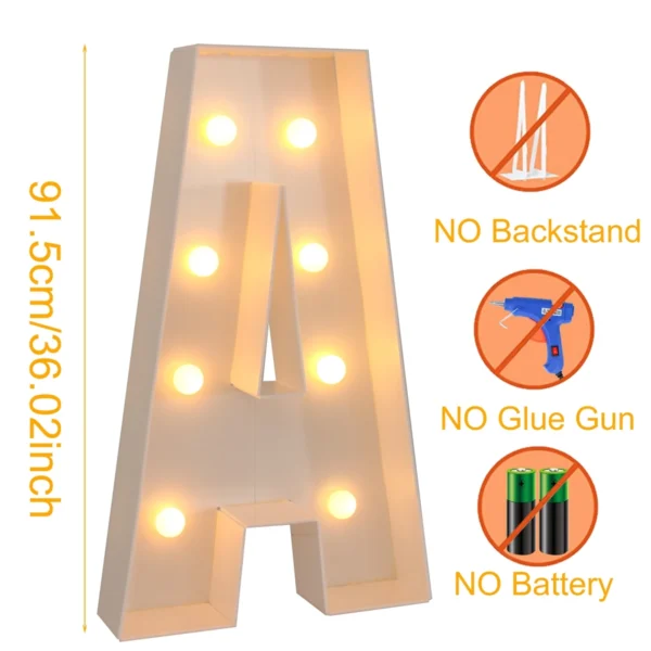 91.5cm LED Light Letter Frame Box for Party & Events - Image 16