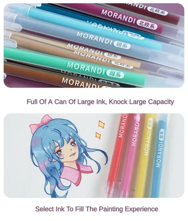 Set of 6 Morandi Gel Pens for Drawing & DIY Projects - Image 59