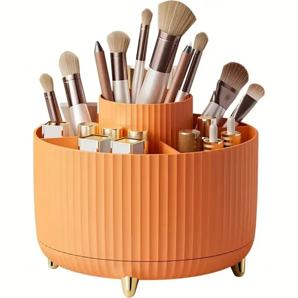 360° Rotating Makeup Brush Holder with 5 Slots - Image 16