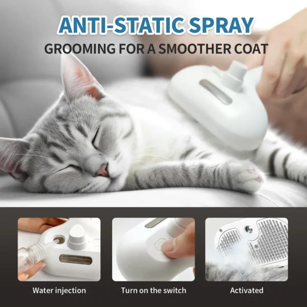 Multifunctional USB Pet Spray Brush – Cats & Dogs Grooming - Image 4