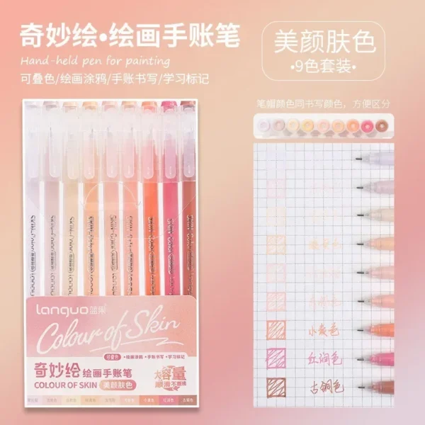 Set of 6 Morandi Gel Pens for Drawing & DIY Projects - Image 48