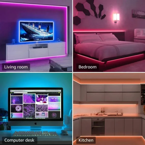 Smart RGB LED Strip Lights – USB, Bluetooth & Remote - Image 4