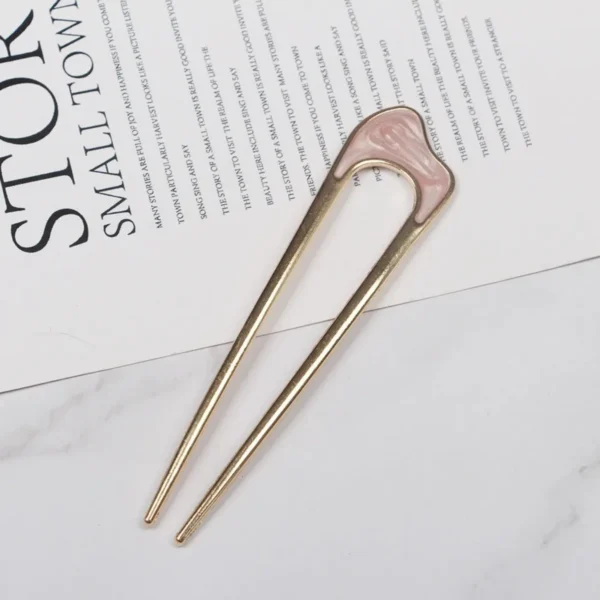 Shell Metal U-Shaped Hairpins for Women – Fashion - Image 5
