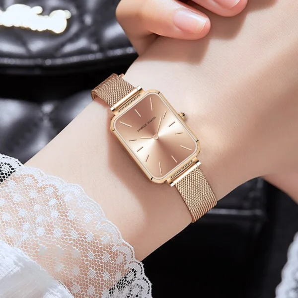 MAKAMBAKO Women’s Rose Gold Square Quartz Watch - Image 5